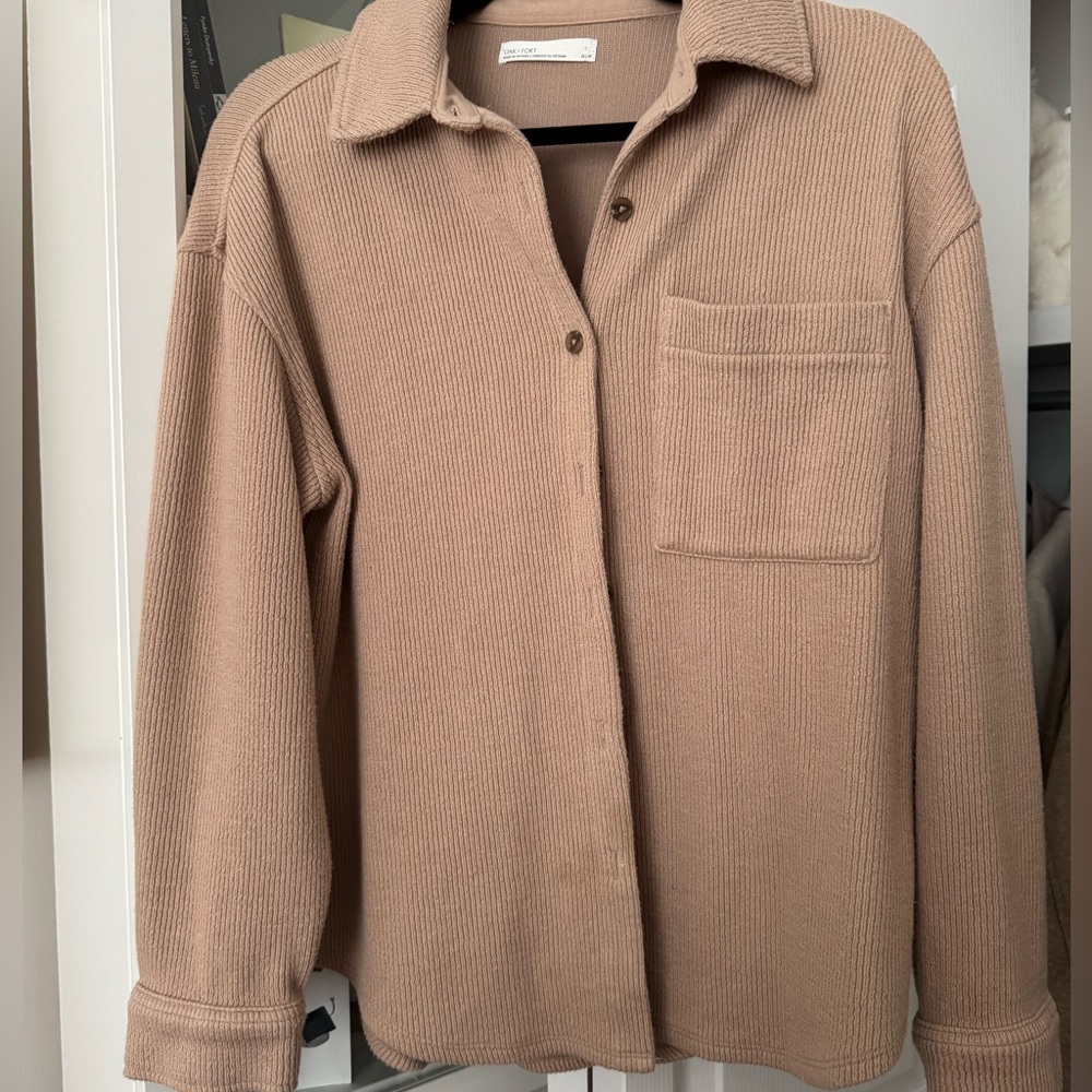 OAK + FORT Beige Button-Down Shirt